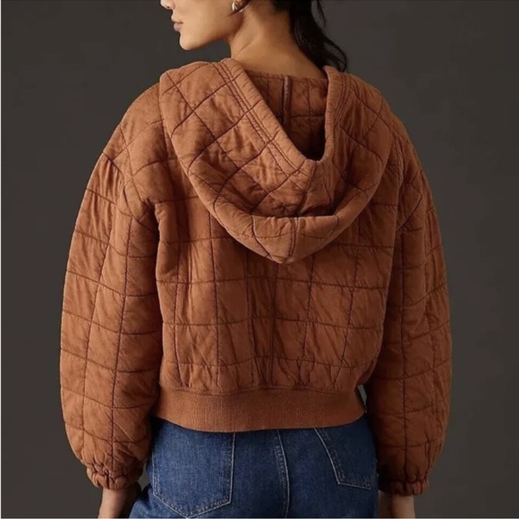 ANTHROPOLOGIE PILCRO & THE LETTER PRESS
QUILTED BOMBER HOODIE XL CROP JACKET - Picture 5 of 10